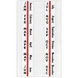 Computer Printout Index Tabs, 1 Months, 12/Pack, Red Edge (TAB58321)