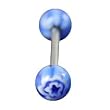 Stainless Steel with UV Blue Candy Color Barbell Sold as a Pair