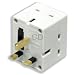 3 Way 13 Amp UK Mains Fused Adaptor