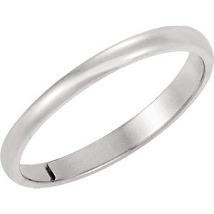 Genuine IceCarats Designer Jewelry Gift 10K White Gold Wedding Band Ring Ring. 02.50 Mm Half Round Tapered Band In 10K Whitegold Size 5.5