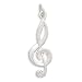 27x10mm Treble Clef Pendant .925 Sterling Silver