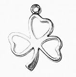 Sterling Silver Charm Pendant Shamrock Irish Clover Open Design