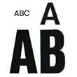 Letters/Numbers, Press-On Vinyl, Indoor/Outdoor, Helvetica, Black, .5", 179/Pack PIC01010