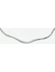 3mm Wavy White Gold Omega Necklace 18"