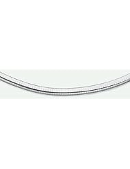 8mm Cubeto (Flexible) White Gold Omega Necklace 18"