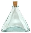 Spanish Recycled Glass Triangle Bottle with Cork 4"H 4oz Set / 4