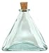 Spanish Recycled Glass Triangle Bottle with Cork 4"H 4oz Set / 4
