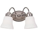 Sea Gull Lighting 44019-962 Westmont Two Light Vanity, Brushed Nickel Finish with Satin White Glass
