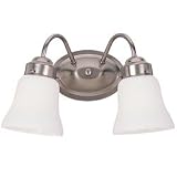 Sea Gull Lighting 44019962 Westmont Two Light Vanity Brushed Nickel Finish With Satin White Glass