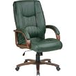 Manchester Finish Deluxe Pillow Back Executive Leather Chair w/ Padded Arms In Glove Soft Leather By Office Star