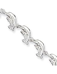 Sterling Silver Dolphins Bracelet QG851-7"