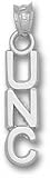 North Carolina Tar Heels Solid Sterling Silver Vertical ''UNC'' Pendant