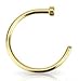 CHN'S 10PCS Hot Colorful Stainless Steel Nose Open Hoop Ring Golden Earring Body Piercing Studs Body Slave Jewelry