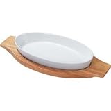 Produkt-Bild: BERGNER Servierschale & Holz-Untersetzer - Keramik/Holz - Serviersch&uuml;ssel - Schale