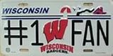 (6x12) University of Wisconsin Badgers #1 Fan NCAA Tin License Plate