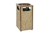 Stone Panel Trash Sand Urn Brown 13-1/2 Square X 32H