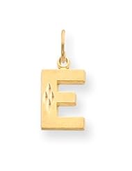 14k Yellow Gold Initial E Charm. Gold Weight- 1.09g.