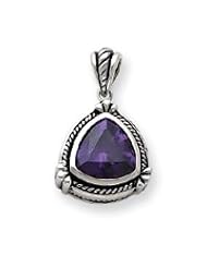 Sterling Silver Purple CZ Pendant