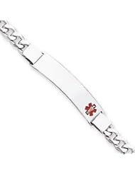 Sterling Silver Non-enameled Medical ID Curb Link Bracelet