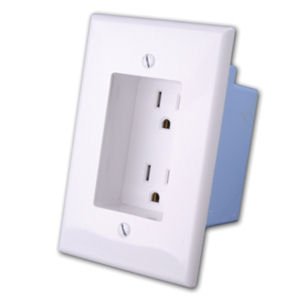 Rapid Link Power Recessed AC Outlet White Wall PlateB002AQ9JRM
