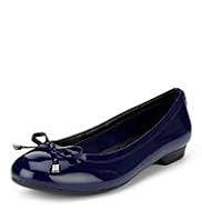 Footglove™ Fashion Freshfeet™ Leather Wide Fit Bow Pump Shoes with Insolia® Flex & Silver Technology