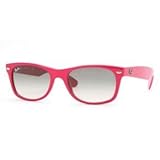 Ray-Ban RB2132 New Wayfarer Sunglasses,Fuscia Frame/Crystal Grey Gradient Lens,52 mm