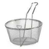 Tablecraft Nickel Plated Round Four Mesh Fryer Basket, 8.5 x 5 inch -- 1 each.