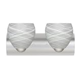 IMAGE OF Bolla Two Light Bath Vanity Finish: Satin Nickel, Glass Shade: Cocoon