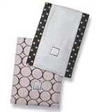 SwaddleDesigns Baby Burpie Burping Set-Pink Dots & Brown Mod Circles
