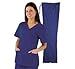 Natural Uniforms Women's Mock Wrap Scrub Set (Dark Royal Blue) (Medium)