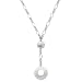 14k White Gold Adjustable Circle Drop - 16 Inch - Spring Ring - JewelryWeb