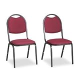 Virco / Stacker Chair, 18x22x35-1/2, 2/CT, Burgundy/Charcoal Frame / VIR89175E51A5