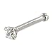 21%2BH5 jrbLL. SL75  Solid 14KT White Gold 2mm Cubic Zirconia SOLITAIRE Nose Stud Ring