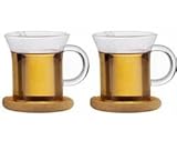 bodum SHIN BISTRO カップ コルクコースター付き 0.25L 2個セット 10444-10