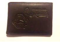 Cleveland Indians Dark Brown Leather Embossed Bifold Wallet