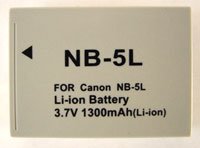 Global Digital Canon NB5L NB-5L Brand New Equivalent 1300mAh LithiumIon Camera/Camcorder Battery, Long Lasting cell. It meets or exceeds OEM specifications!