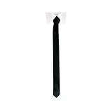 New Mens Solid Black Retro Skinny Necktie 1.5" Tie