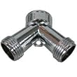 Hose Y Connector, 3/4" Chrome