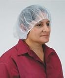 Industrial Grade 3EZC4 Bouffant, Polypropylene, White, PK100