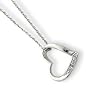 Sterling Silver Heart With Diamond Necklace - 18 Inch - 0.01mm - Spring Ring