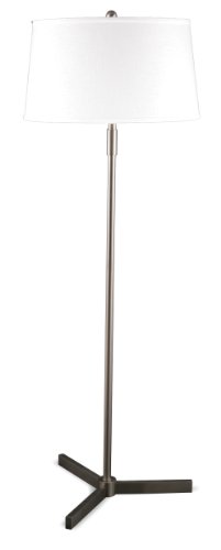 Lighting Enterprises F-1538/1538 Satin Nickel Floor Lamp with Cream Brussels Linen Hardback Shade