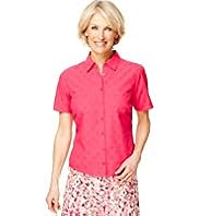 Classic Collection Pure Cotton Dobby Spotted Blouse