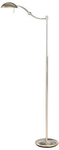 Holtkoetter Halogen Swing-Arm Floor Lamp with P1 Dimming System, Satin Nickel On Sale