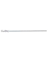 14k Solid White Gold Round Wheat Chain Necklace 1.2mm 24"