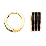 14k Gold & Black Onyx Huggie Hoop Earrings