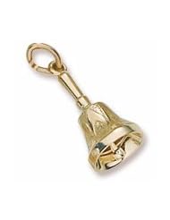 Rembrandt Charms, Hand Bell Charm in Solid Sterling Silver or Gold