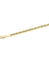 Clevereves 14K Yellow Solid Round Rope Chain 20 Inch