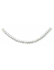 14K Gold 4.5-5mm White Freshwater Onion Cultured Pearl Necklace 24 Inches