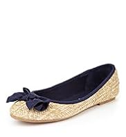 Basket Woven Slip-On Bow Shoes