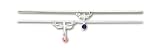 Sterling Silver Amethyst Cherry Quartz Double Dragonfly Anklet - 9 inch